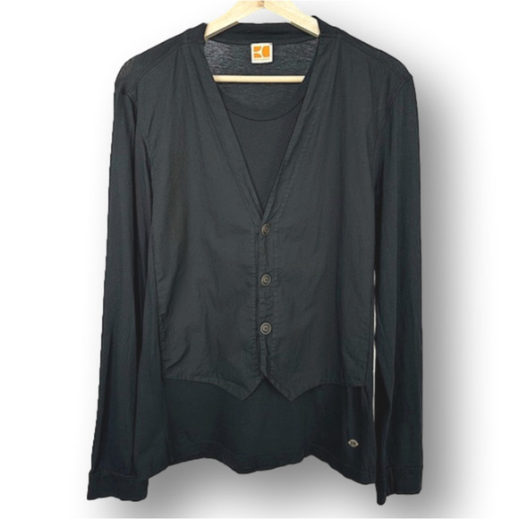 𝅺BOSS Orange Long-sleeve Button T-Shirt - Picture 1 of 7